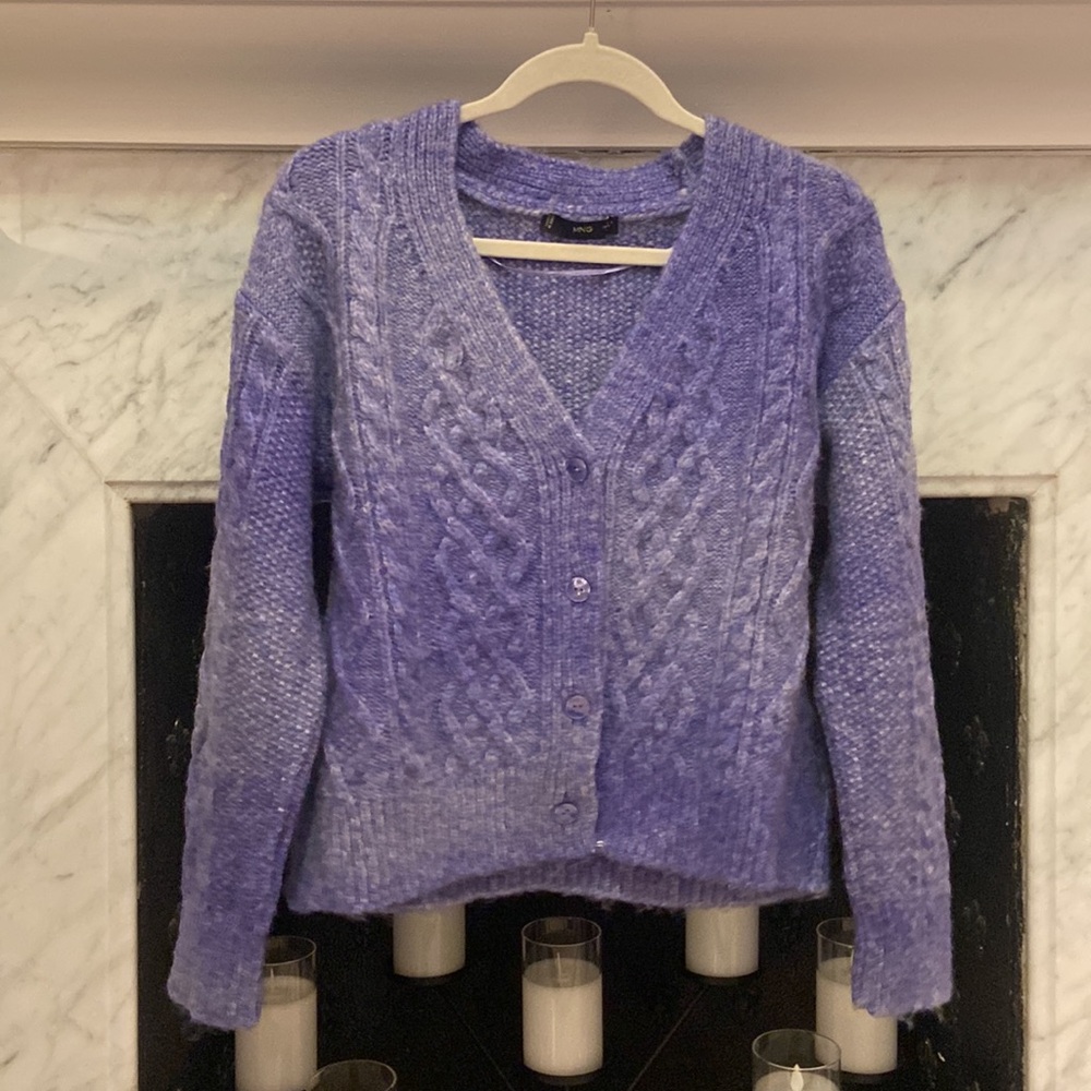 Mango Knit Cardigan - Purple Size L